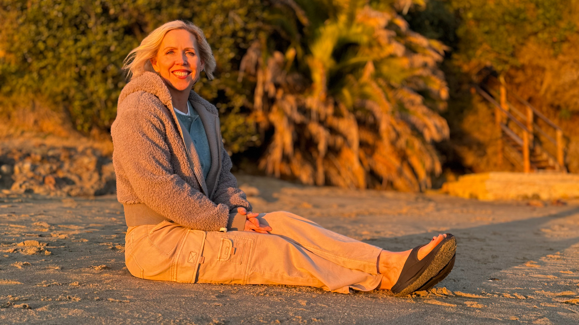 Sitting on the beach